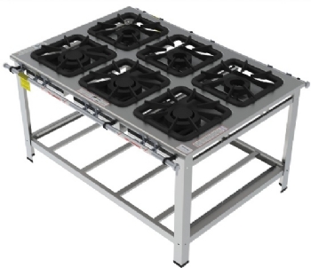 Fogão Industrial 6 Bocas Centro Misto Inox FGI 46 CM Gastromaq