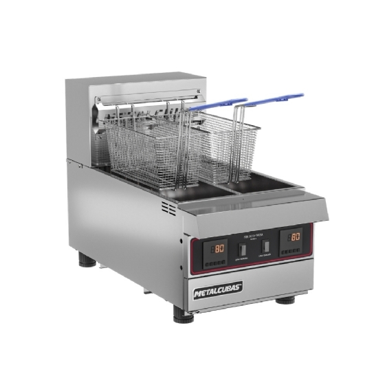 Fritador Zona Fria De Óleo Elétrico De Mesa Premium 220v Monofásico Duplo Foe 2 M DP PRM Metalcubas