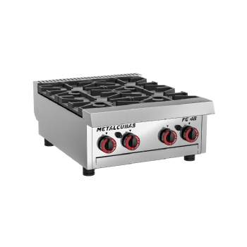 Fogão Premium Mesa FG 4 Bocas Inox Profissional 220v Metalcubas