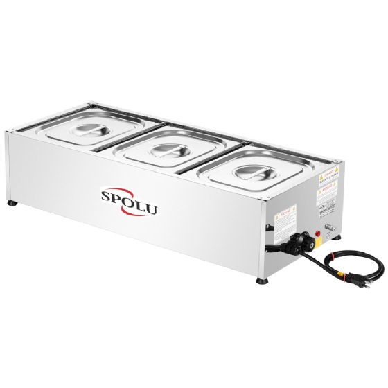 Rechaud Retangular Térmico em Inox 3 Cubas SPL-503 220v Spolu