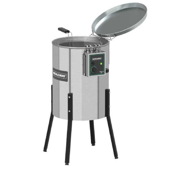Fritadeira Eletrica 25 Litros Zona Fria Oleo 8000W TFOE 25 CG Painel Lateral 220v Metalcubas