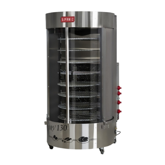 Forno Assador Queimador Central Multiuso Rotativo a Gás Natural ARV 130 QC G Paniz