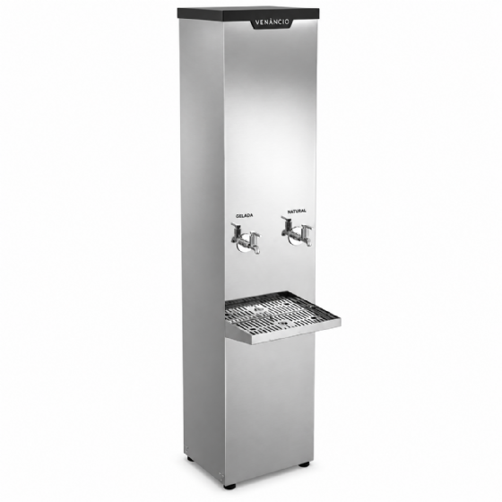 Bebedouro Industrial de Coluna 1 Gelada 1 Natural Inox 50 Litros 220v Venâncio