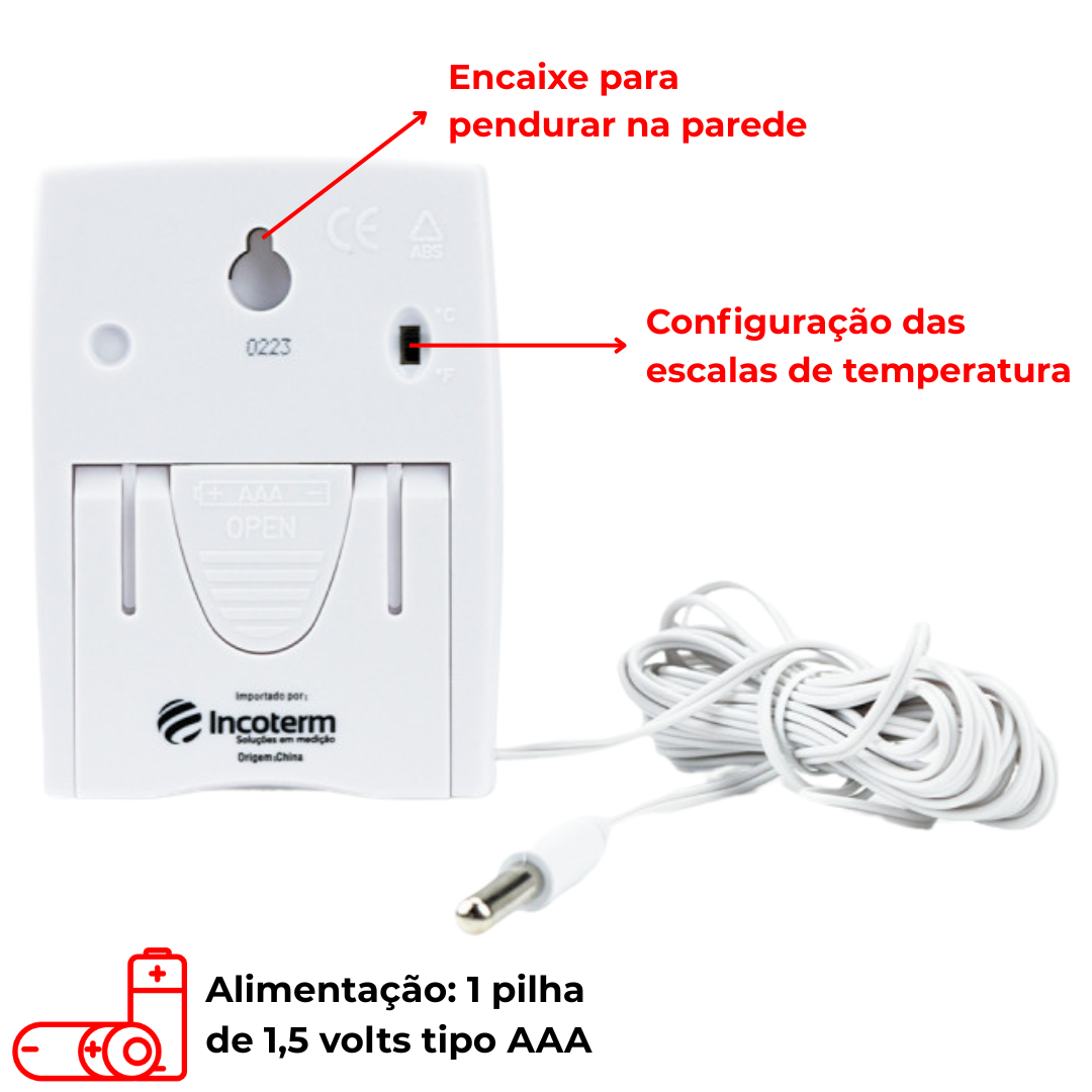 Termômetro Máxima e Mínima Interna -20+70°C Digital Incoterm