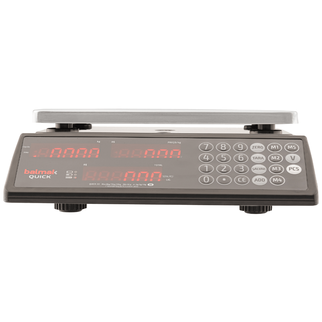 Balança Digital 33 kg QUICK33B 3 em 1 com Prato em Inox Bivolt Balmak
