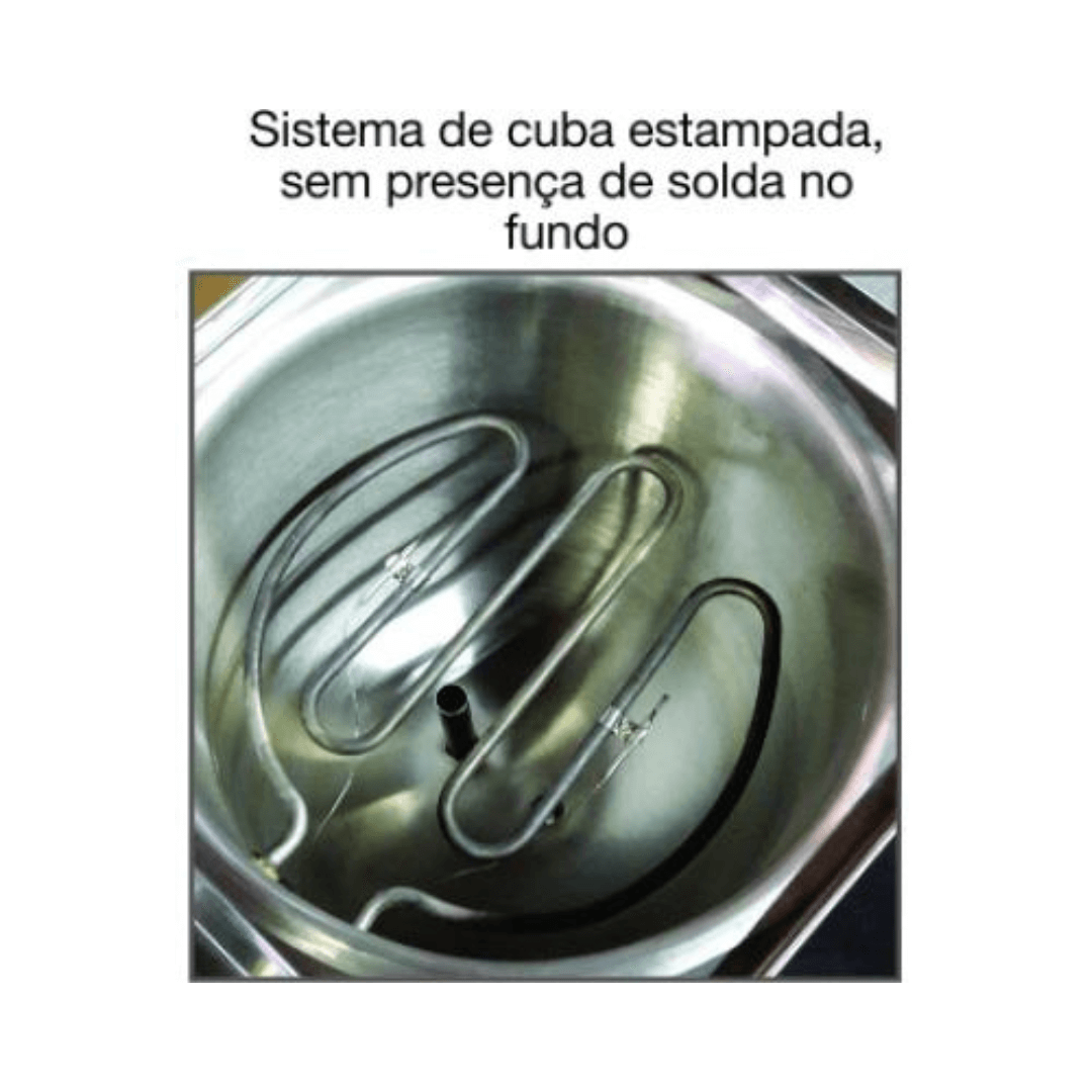 Fritadeira Elétrica Água e Óleo 35 Litros 10000 W FAO 1 CR Painel Superior 220v Metalcubas