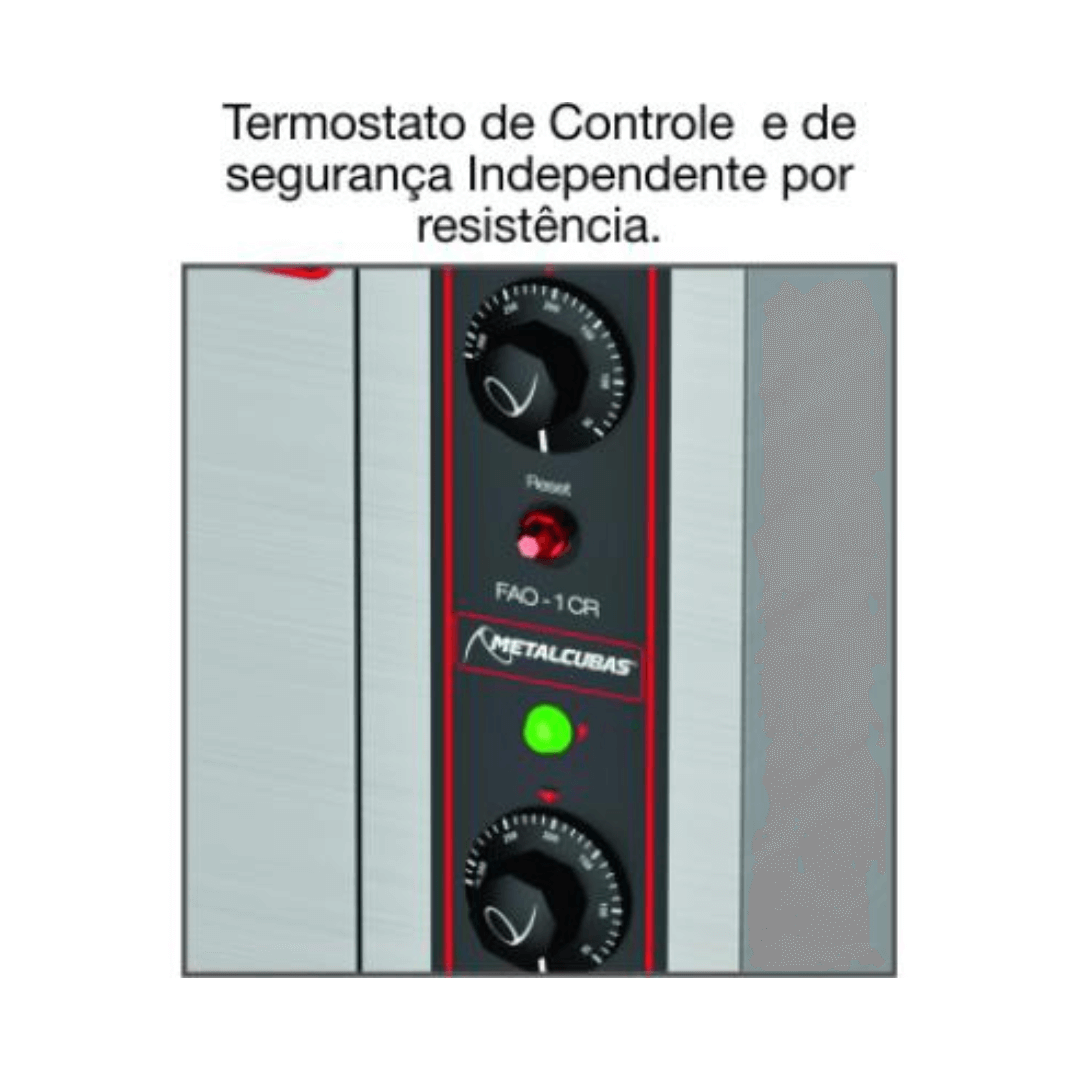 Fritadeira Elétrica Água e Óleo 35 Litros 10000 W FAO 1 CR Painel Superior 220v Metalcubas