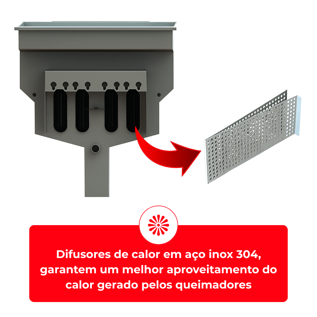 Fritadeira a Gás Industrial 45 Litros Zona Fria de Óleo FOG 3C Duplo PRM 220v Metalcubas