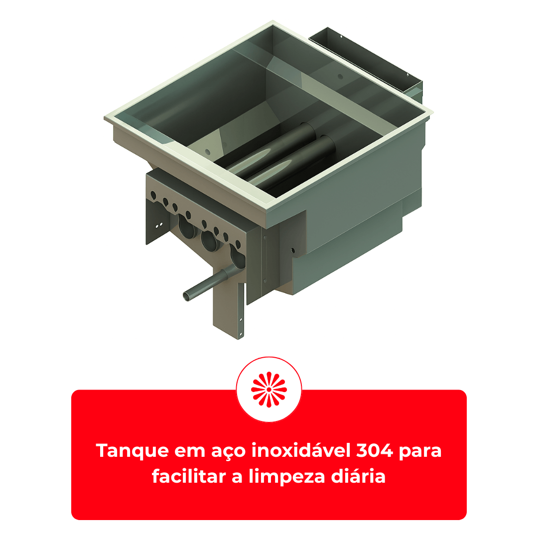 Fritadeira a Gás Industrial 45 Litros Zona Fria de Óleo FOG 3C Duplo PRM 220v Metalcubas