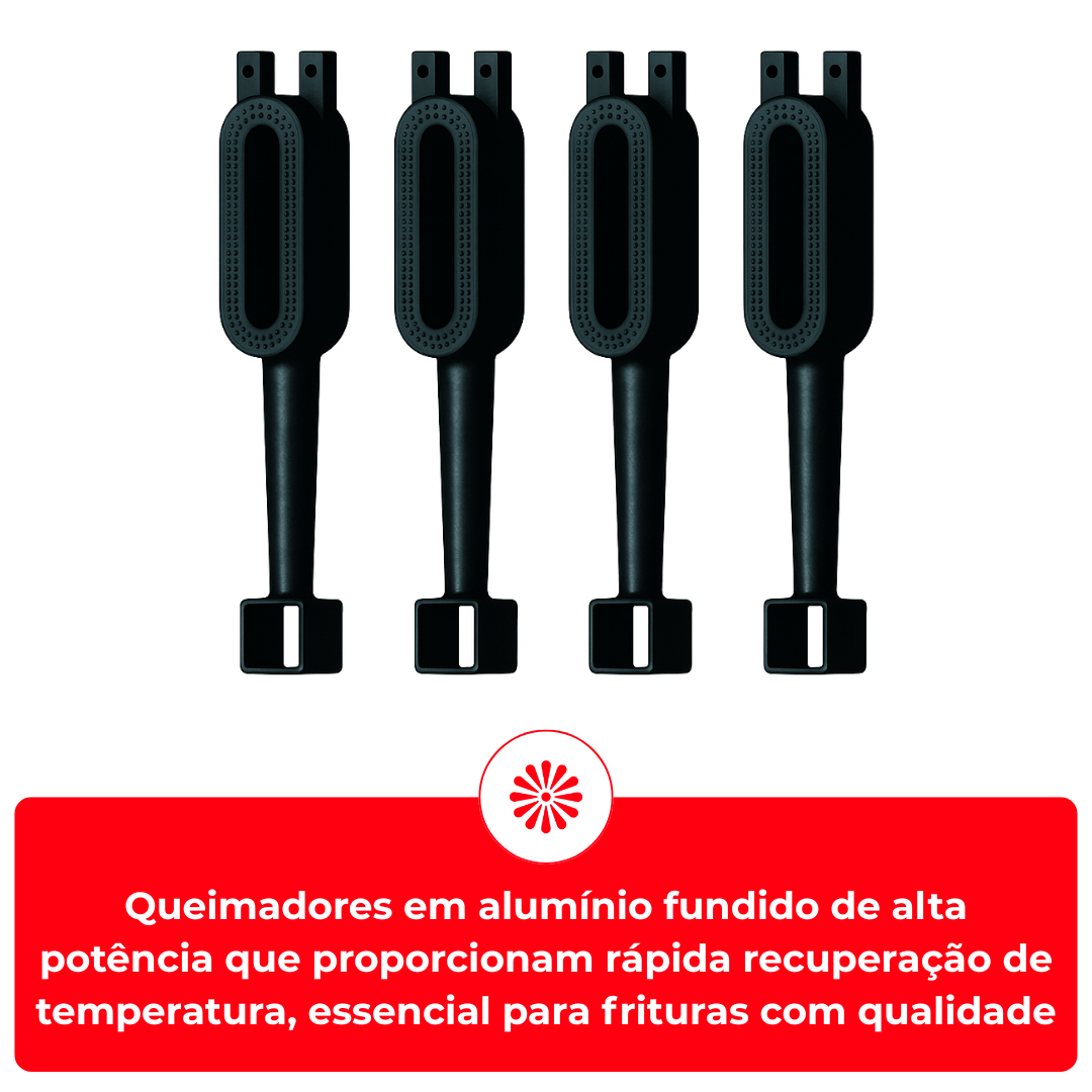 Fritadeira a Gás Industrial 45 Litros Zona Fria de Óleo FOG 3C Duplo PRM 220v Metalcubas