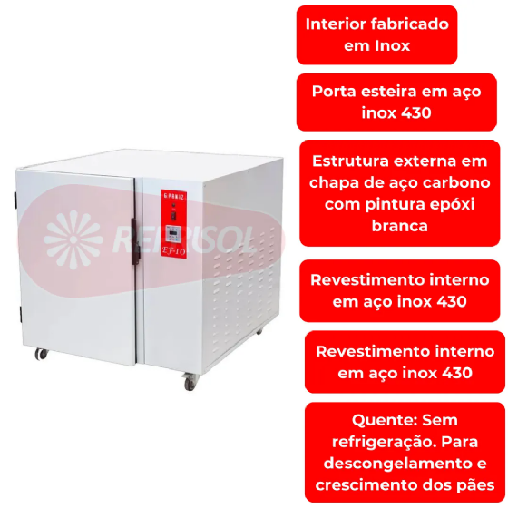 Câmara Climática Sem Refrigeração Epóxi EF 10 G2 Interior Inox 220v G Paniz