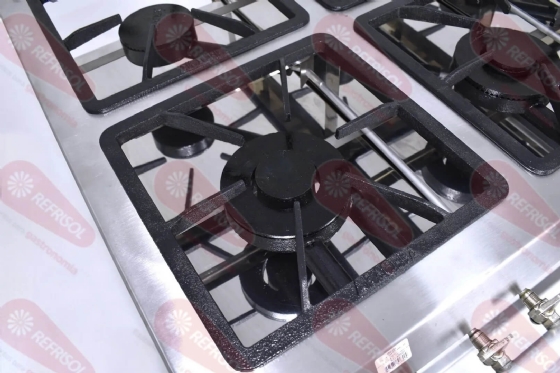Fogão Industrial 6 Bocas 3 Simples 3 Duplas Aço Inox ACFI-6356 Baixa Pressão Araceba