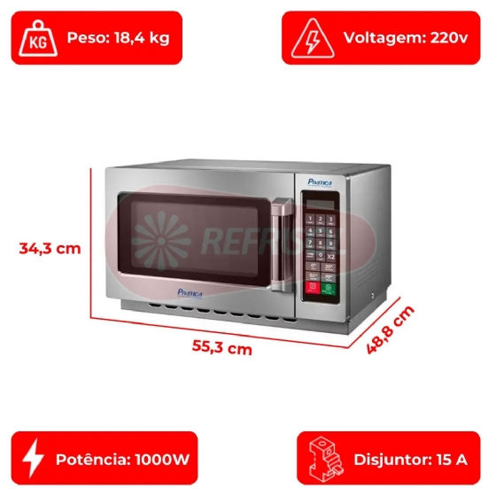 Forno Micro-ondas Comercial Finisher 1000W 220v Prática