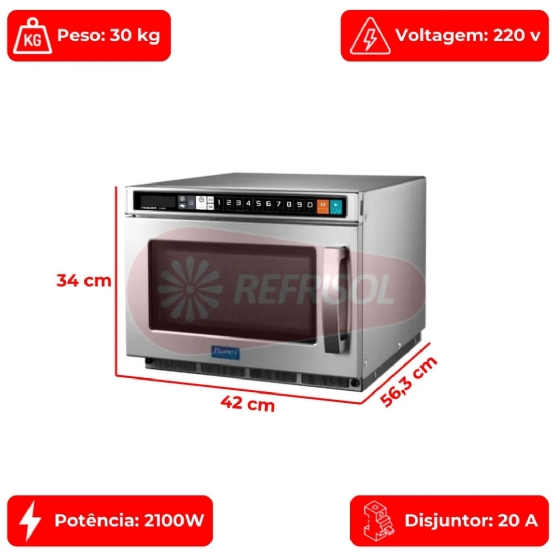 Forno Micro-ondas Comercial Finisher 2100W 220v Prática