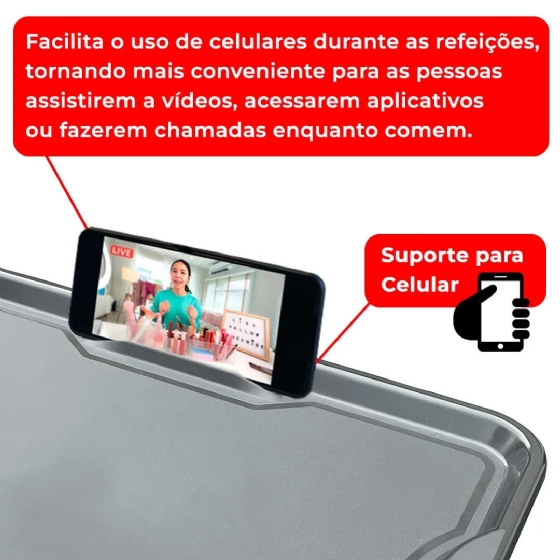 Bandeja com Suporte para Celular U400G Preto Useyou
