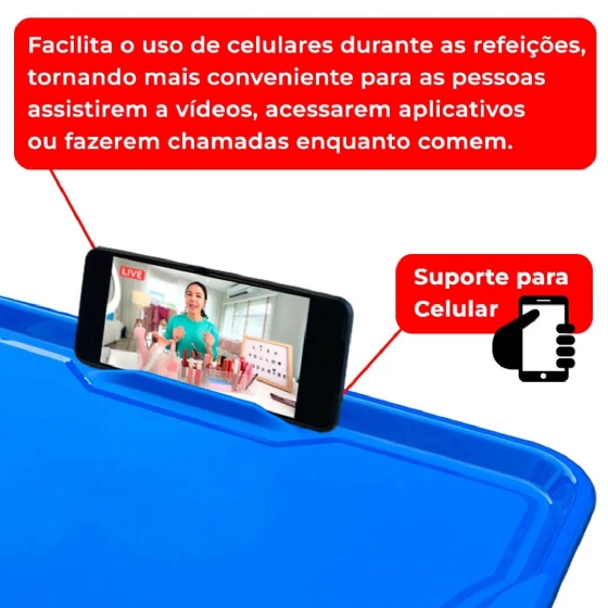Bandeja com Suporte para Celular U400G Azul Useyou