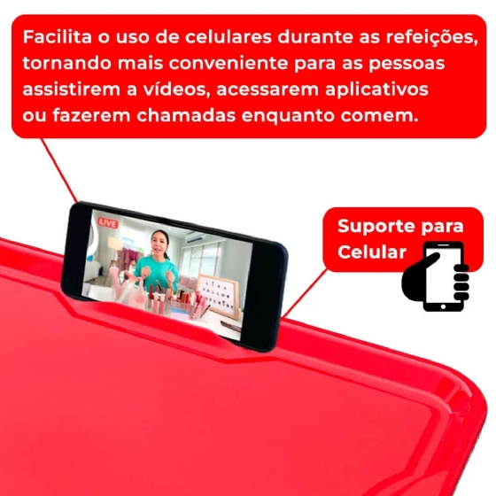 Bandeja com Suporte para Celular U400G Vermelho Useyou