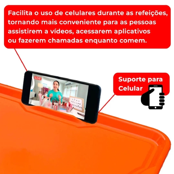 Bandeja com Suporte para Celular U400G Laranja Useyou
