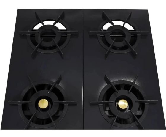 Fogão Industrial 4 Bocas Baixa Pressão Com Forno Bravo Preto Venâncio