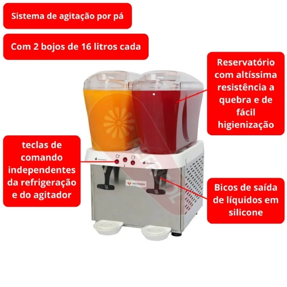 Refresqueira 32 Litros 2 Cuba RV216 110v Venâncio