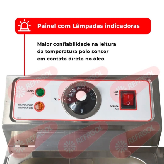 Fritadeira Elétrica 2 Cubas de 5 Litros FED-20-N Inox 110v Skymsen