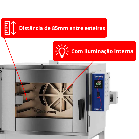 Forno Turbo 5 Esteiras Elétrico FTE 5 Epóxi 220v Gastromaq