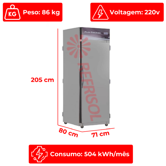 Pass Through Aquecido Vazio 220v Frilux
