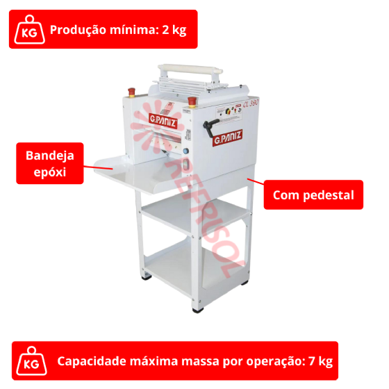 Cilindro Laminador CL 390 Pedestal Epóxi Bivolt G Paniz