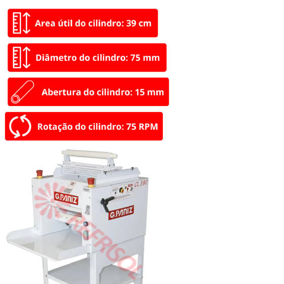 Cilindro Laminador CL 390 Pedestal Epóxi Bivolt G Paniz