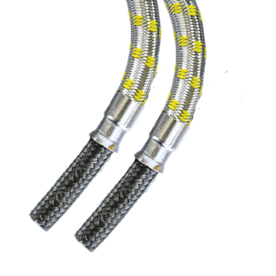 Mangueira de Gás Nitrílica 120 cm Flexível Trama de Aço Inox Ponta x Ponta Maqenge