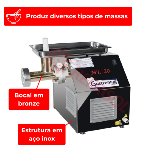 Extrusora de Massas ME 20 Inox 110v Gastromaq