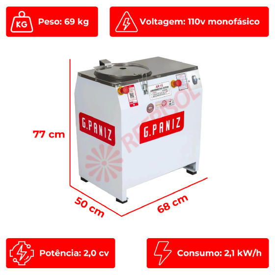 Amassadeira Rápida 15 kg AR 15 110v G Paniz