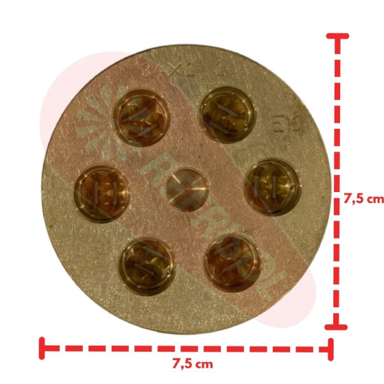 Trefila Molde de Extrusão em Bronze 75mm para Tagliatelle 6 mm Sirman