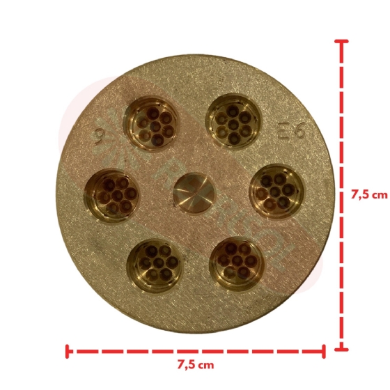 Trefila Molde de Extrusão em Bronze 75mm para Taglioni 3,5 mm Sirman
