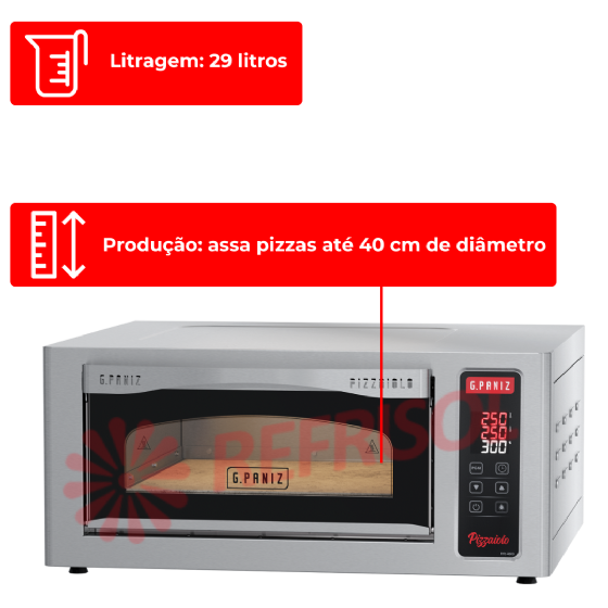 Forno Lastro Elétrico Pizzaiolo FPE-400D 220v G Paniz