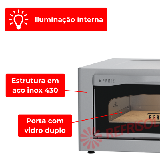 Forno Lastro Elétrico Pizzaiolo FPE-400A 220v G Paniz