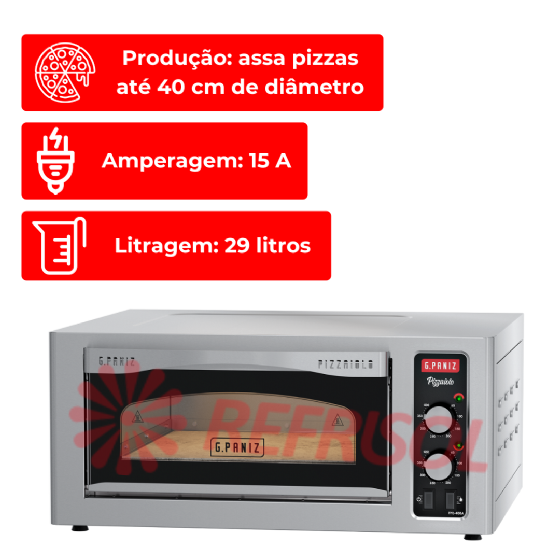 Forno Lastro Elétrico Pizzaiolo FPE-400A 220v G Paniz