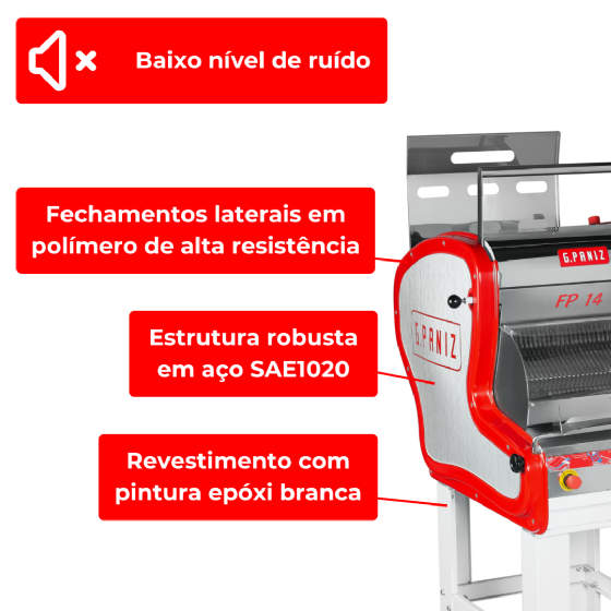 Fatiadeira De Pães Elétrica Automática FP 14 G2 Pedestal Epóxi 220v G Paniz