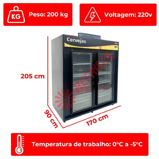 Cervejeira King 2 Portas de Vidro 220v Chimafrio