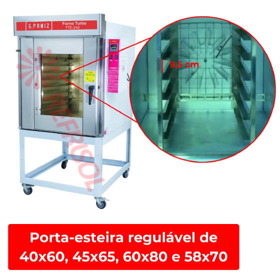 Forno Turbo 8 Esteiras Elétrico FTE 240 Trifásico 380v G Paniz