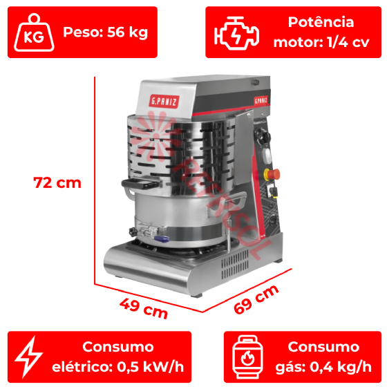 Misturador Aquecido Masseirella Panela Alumínio MA 10 220v G Paniz
