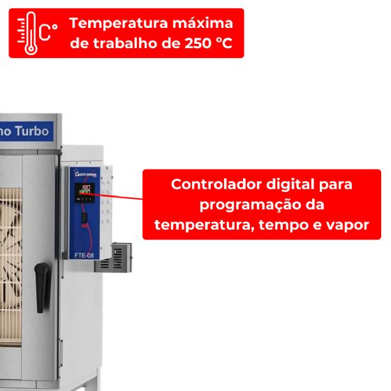 Forno Turbo 8 Esteiras Elétrico FTE 8 Epóxi Trifásico 220v Gastromaq