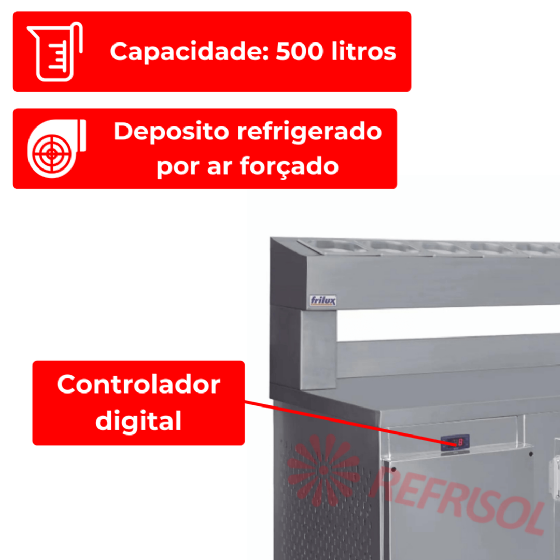 Balcão Refrigerado 190 cm Condimentadora 220v RF-041 Frilux