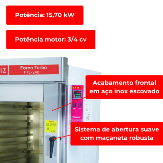 Forno Turbo 8 Esteiras Elétrico FTE 240 Monofásico 220v G Paniz