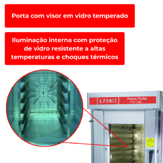 Forno Turbo 8 Esteiras Elétrico FTE 240 Monofásico 220v G Paniz