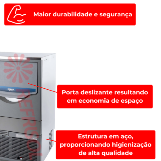 Máquina de Gelo Industrial em Cubos 95 kg SRM 105A 220v Macom