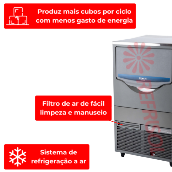 Máquina de Gelo Industrial em Cubos 95 kg SRM 105A 220v Macom