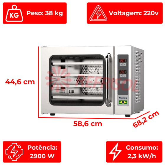 Forno Elétrico Com Vapor Miniconv Tradicional 220v Prática