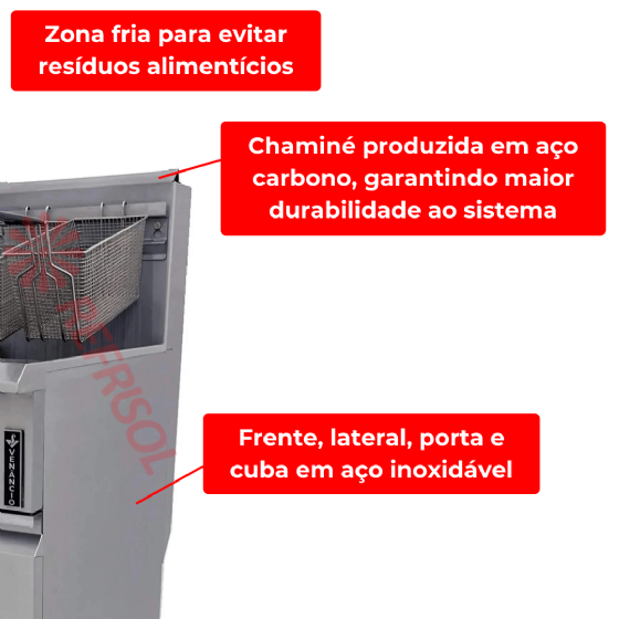 Fritador Industrial Prime a Gás 20 Litros PFR20G-GB Venâncio