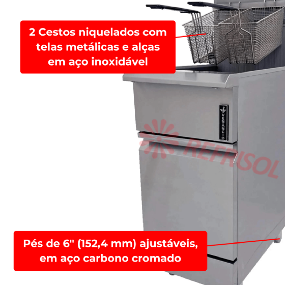 Fritador Industrial Prime a Gás 20 Litros PFR20G-GB Venâncio